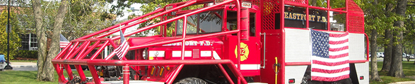 A side view of a brush fire vehicle